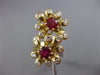 ESTATE LARGE .95CT DIAMOND & AAA RUBY 14KT YELLOW GOLD DOUBLE FLOWER ETOILE RING