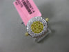 ESTATE WIDE .58CT WHITE & YELLOW DIAMOND 18KT TWO TONE GOLD CIRCULAR HEART RING