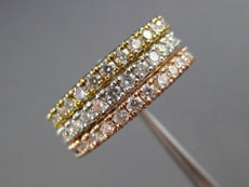 ESTATE 3.25CT DIAMOND 14KT TRI COLOR GOLD 3D ETERNITY WEDDING ANNIVERSARY RING