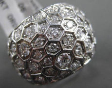 ESTATE LARGE 2.05CT DIAMOND 18KT WHITE GOLD 3D ETOILE MULTI HEXAGON FUN RING