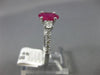 ESTATE LARGE 1.70CT DIAMOND & AAA RUBY 14K WHITE GOLD 3D CLASSIC ENGAGEMENT RING