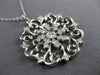 ESTATE LARGE .58CT DIAMOND 14KT YELLOW GOLD 3D FILIGREE FLOWER SNOWFLAKE PENDANT