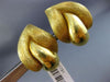 ESTATE LARGE HENRY DUNAY 18K YELLOW GOLD LEAF FLAME HANDCRAFTED CLIP ON EARRINGS