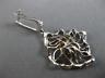 ESTATE LARGE 1.08CT DIAMOND 14K WHITE GOLD FLOWER OPEN FILIGREE HANGING EARRINGS