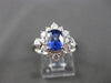 ESTATE LARGE 2.96CT DIAMOND & AAA SAPPHIRE 18KT WHITE GOLD OVAL ENGAGEMENT RING
