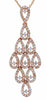 ESTATE 1.0CT DIAMOND 14KT ROSE GOLD 3D TEAR DROP CHANDELIER CLASSIC LOVE PENDANT