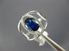 ESTATE LARGE 1.53CT DIAMOND & AAA SAPPHIRE 14KT WHITE GOLD OVAL ENGAGEMENT RING
