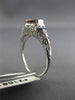 ANTIQUE .43CT DIAMOND & AAA SAPPHIRE 18KT WHITE GOLD 3D ENGAGEMENT RING #21681