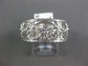 ANTIQUE .42CT DIAMOND 14KT WHITE GOLD 3D FLOWER FILIGREE ETERNITY RING #22243