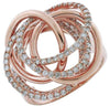 ESTATE LARGE 1.08CT DIAMOND 14KT ROSE GOLD FLOWER MULTI CIRCULAR LOVE KNOT RING