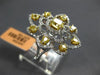 ESTATE LARGE 2.19CT WHITE & FANCY YELLOW DIAMOND 18K TWO TONE GOLD FLOWER RING