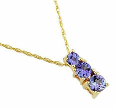 .55CT AAA TANZANITE 14KT YELLOW GOLD 3D ROUND THREE STONE JOURNEY FUN PENDANT
