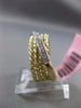 ESTATE .36CT DIAMOND 14KT WHITE & YELLOW GOLD 3D MULTI ROW CRISS CROSS LOVE RING