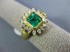 1.12CT DIAMOND & AAA EMERALD 18KT YELLOW GOLD SQUARE HALO BEZEL ENGAGEMENT RING