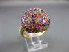 ANTIQUE LARGE & WIDE 7.21CT MULTI COLOR SAPPHIRE 14KT YELLOW GOLD FUN CANDY RING