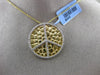 ESTATE .34CT DIAMOND 14KT TWO TONE GOLD 3D CIRCLE OF LIFE PEACE FLOATING PENDANT