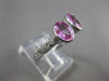 ANTIQUE LARGE 2.04CT DIAMOND & PINK SAPPHIRE 14KT WHITE GOLD TENSION RING #19113