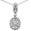 ESTATE .69CT ROUND & PRINCESS DIAMOND 18KT WHITE GOLD LOVE KNOT INFINITY PENDANT