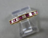 ESTATE .55CT DIAMOND & AAA RUBY 14KT YELLOW GOLD WEDDING BAND RING 3mm #19671