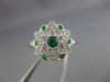 ESTATE .38CT DIAMOND & AAA EMERALD 18KT WHITE GOLD 3D STAR OF DAVID BEZEL RING
