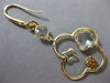 ESTATE LARGE 3.88CT DIAMOND & MULTI GEM 14KT YELLOW GOLD 4 LEAF CLOVER EARRINGS