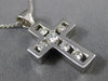 ESTATE .50CT ROUND DIAMOND 14KT WHITE GOLD 3D CLASSIC ETOILE CROSS PENDANT #807