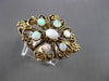 ANTIQUE EXTRA LARGE 1.40CT AAA OPAL 14KT YELLOW GOLD FILIGREE FUN RING #22962