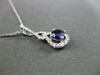 ESTATE .73CT DIAMOND & SAPPHIRE 18K WHITE GOLD DOUBLE RAIN DROP FLOATING PENDANT