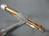 ESTATE WIDE 1.0CT ROUND DIAMOND 18KT ROSE GOLD 3D MULTI ROW PAVE BANGLE BRACELET
