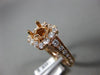 ESTATE LARGE 1.19CT DIAMOND 14K ROSE GOLD SQUARE HALO SEMI MOUNT ENGAGEMENT RING