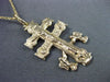 ANTIQUE 14KT YELLOW GOLD 3D HANDCRAFTED CROSS OF SALEM FLOATING PENDANT #24796
