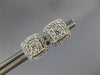 ESTATE .50CT DIAMOND 14K WHITE GOLD 3D CLUSTER SQUARE HALO CLASSIC STUD EARRINGS