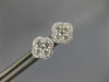 ESTATE .46CT DIAMOND 18KT WHITE GOLD 3D SQUARE FLOWER HALO STUD EARRINGS