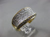 ESTATE WIDE & LARGE 1.5CT DIAMOND 14KT TWO TONE GOLD MULTI ROW PAVE WEDDING RING
