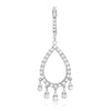 ESTATE 1.22CT DIAMOND 14KT WHITE GOLD 3D TEAR DROP CHANDELIER HANGING EARRINGS