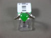 ESTATE .14CT DIAMOND & AAA JADE PLATINUM 3D CLASSIC HEART SHAPE LOVE FUN RING