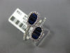 ESTATE 1.14CT ROUND DIAMOND & AAA SAPPHIRE 14KT WHITE GOLD HALO OVAL LOVE RING