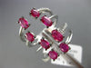 ESTATE EXTRA LARGE 2.04CT DIAMOND & AAA RUBY 14KT WHITE GOLD MULTI ROW OVAL RING