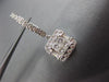 ESTATE LARGE 1.50CT DIAMOND 18KT WHITE GOLD 3D SQUARE CLUSTER HANGING EARRINGS