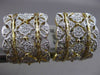 ESTATE LARGE .95CT DIAMOND 14K WHITE & YELLOW GOLD 3D FILIGREE CLIP ON EARRINGS