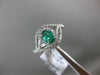ESTATE WIDE .81CT DIAMOND & AAA EMERALD 14KT WHITE GOLD INFINITY ENGAGEMENT RING