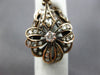 ANTIQUE LARGE 1.0CT ROSE CUT & OLD MINE DIAMOND 14KT WHITE GOLD 3D FILIGREE RING