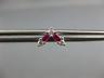 ESTATE .38CT DIAMOND & AAA RUBY 14KT WHITE GOLD V SHAPE BUTTERFLY STUD EARRINGS