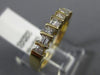 ESTATE 1.25CT ROUND & BAGUETTE DIAMOND 14KT YELLOW GOLD WEDDING ANNIVERSARY RING