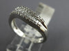 ESTATE .32CT ROUND & BAGUETTE DIAMOND 14K WHITE GOLD SWIRL WAVE ANNIVERSARY RING