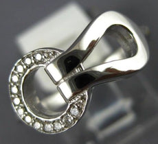ESTATE .15CT DIAMOND 18KT WHITE GOLD 3D CLASSIC LOVE KNOT BELT FUN RING