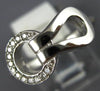 ESTATE .15CT DIAMOND 18KT WHITE GOLD 3D CLASSIC LOVE KNOT BELT FUN RING