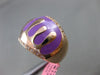 ESTATE WIDE .25CT DIAMOND 14K ROSE GOLD 3D PURPLE ENAMEL MELTING FUN RING 16.5mm