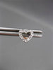 ESTATE SMALL .10CT DIAMOND 14KT WHITE GOLD CLASSIC OPEN HEART STUD EARRINGS