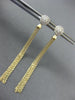 ESTATE LONG .26CT DIAMOND 14K YELLOW GOLD 3D CLUSTER CHANDELIER HANGING EARRINGS